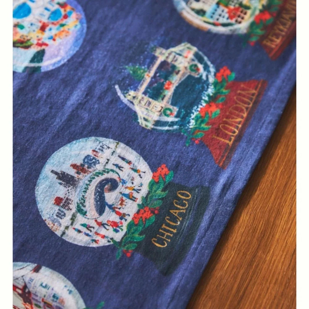 - Anthropologie travel snow globes table runner new with out tags